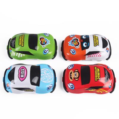 China Wholesale Promotional New Design PP Plastic Cartoon PVC Pull Back Toy Car Cheap Mini Plastic Cars Toy Racing Car for sale