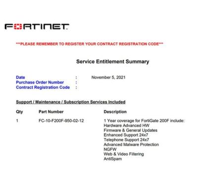 Китай Лицензия Fortinet FG-200F FC-10-F200F-950-02-12 на защиту от угроз продается