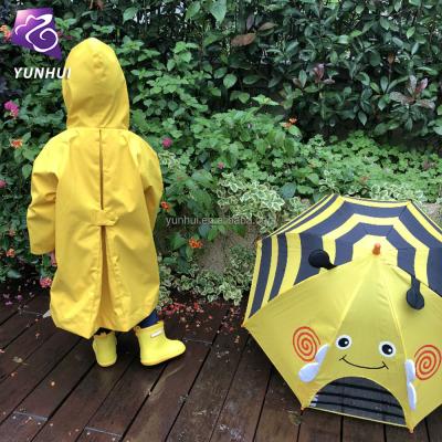 China Boys And Girls Plastic Yellow Rain Coat Kids Raincoat for sale