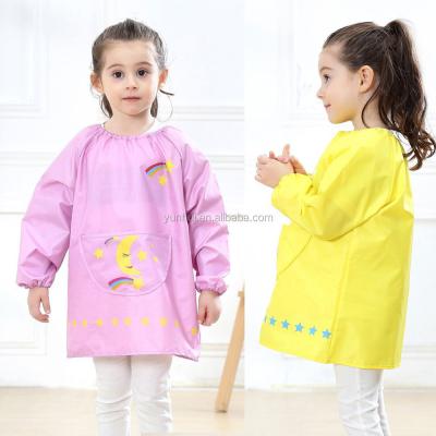 China Cute Toddler Baby Cartoon Bib Kids Long Sleeve Washable Unisex Waterproof Baby Painting Infant Art Shirt Apron Overclothe Children Wear for sale