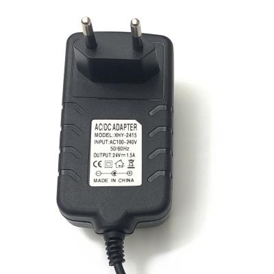 China 24v1.5a Power Adapter 24v36w Light Bar Nail Lamp Fill Light Power Supply European Standard XHY-2415 for sale