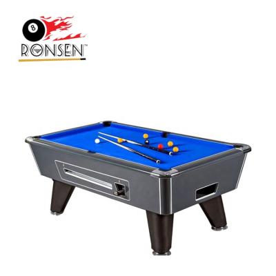 China Cheap Chrome Metal Pocket Price Coin Mechanism Operated Billiard Tables for sale