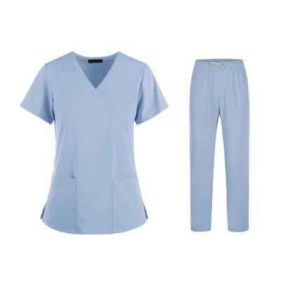 China Wholesale Breathable Custom Design Nursing Short Sleeve Sets Women And Men Hospital Work Uniform Medical Scrubs for sale