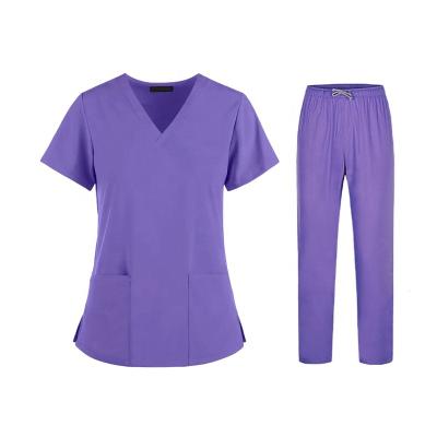 China Wholesale Breathable Custom Design Nursing Short Sleeve Sets Women And Men Hospital Work Uniform Medical Scrubs for sale