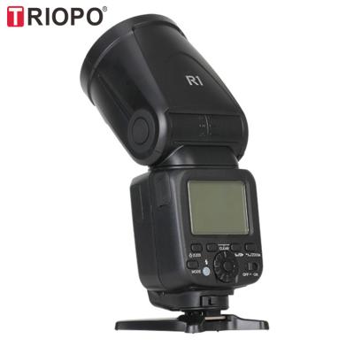 China TRIOPO R1 Round 76Ws Wireless Remote Head Instant Light Speedlite 2.4G TTL 1/8000s 5600K Color Temperature 16 Channels for sale