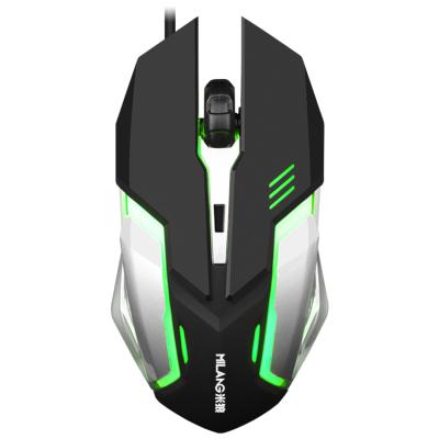 China M6 3D Colorful Luminescent Metal Gaming Silent Luminous Glowing Mouse for sale