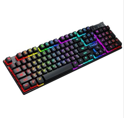 China Optical FOR Thunder Wolf T20 keyboard computer desktop colorful backlit character illuminated Amazon border LAZADA single keyboard for sale