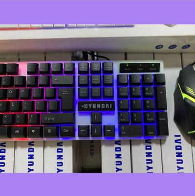 China Waterproof For Hyundai MK141 Wired Keyboard And Mouse Set USB Notebook Desktop Computer Gaming Luminous Backlit Keyboard And Mouse for sale