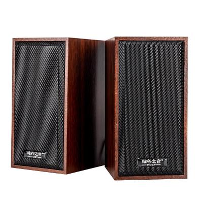 China No Noise Peaks And Valleys Small Wooden Notebook Desktop Computer Subwoofer Speaker Multimedia 3.5 USB Audio Port for sale