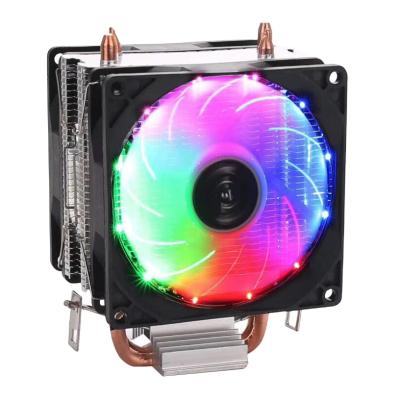 China Copper and Aluminum Combination Flame Minus 30 Battleship Dual Fan Bright Edition CPU Cooling Double Copper Tube Multi-deck Cooling Heatsink for sale