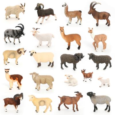 China Animal Models Wholesale Animal Figures Sheep Solid Goat Model Statue Simulation PVC Figures Toys for sale