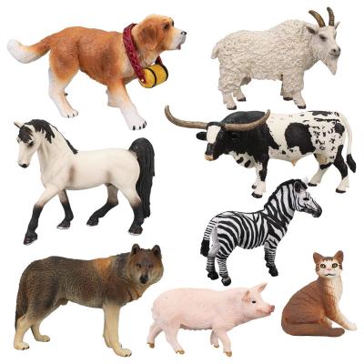 China Wild Animal Models 1st Set: PVC Simulation Solid Plastic Model Animal Toys Wolf Goat Horse Animal Toys for sale