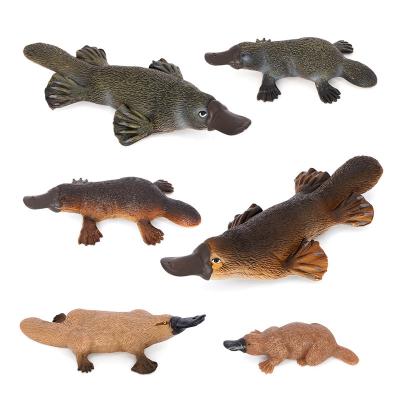 China Animal Models Wholesale Statue Solid Model Simulation PVC Pig Platypus Duckbill Figures Animal Toys for sale