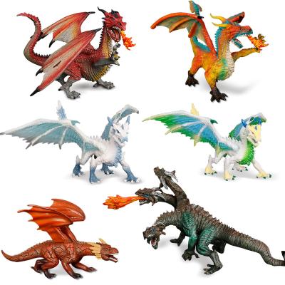 China Animal Model Figures Dragon Toy Wholesale Solid PVC Simulation Dragon Models Myth Statue Figurines for sale