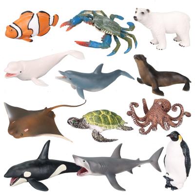 China Marine Life Animal Models Solid Plastic Animal Toys Marine Figures Ocean Animal PVC Simulation Marine Life Model Figurines for sale