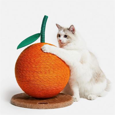 China Viable Orange Cat Scratching Post with Sisal Cherry Cat Scratch Post Rope for Cat Kitten for sale