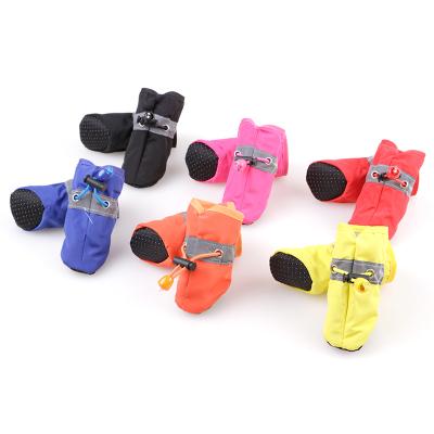 China Viable Wholesale Waterproof Reflecting Anti-skid Dog Shoes Adjustable Warm Pet Rain Boots Sale Pet Socks for sale