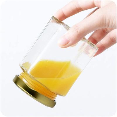 China Honey/Jam Packaging Classic Free Sample 45ml 100ml 180ml 280ml 380ml 500ml 730ml Hexagonal Design Honey Glass Jar Jam Bottle With Iron Lid for sale