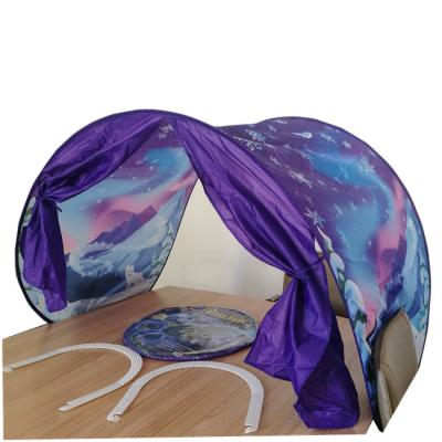 China New Design Portable Pop Single Layer Dream Star Tent With Light Bed Tent for sale