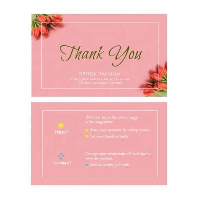 China Cheap price low moq custom viable thank you card with business logo for sale