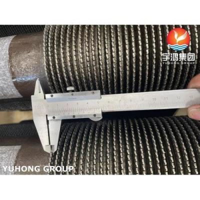 China High Frequency Welding Serrated Fin tube , ASTM A312 TP347 Seamless Pipe with 11Cr (SS409) Fin Material, HVAC system for sale