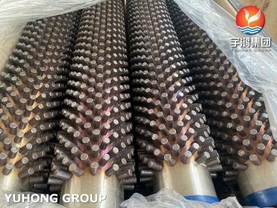 China Studded Tube,  ASME AS335 P9 Alloy Steel Seamless Pipe with 11Cr (SS409) Stud, Fired Heater, Furnace Application for sale