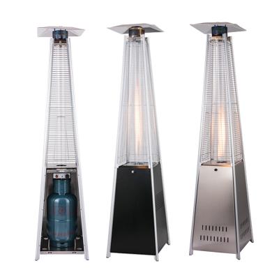 China Factory Price Freestanding Portable Outdoor Patio Heater Pyramid Flame Stored Eco Friendly Heater With Casters Easy Moving for sale