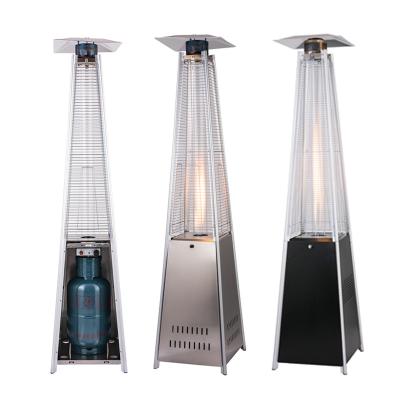 China Price Price Pyramid Flame Gas Patio Heater Freestanding Patio Heaters Stocked Outdoor Heaters With Stainless Steel With Spray for sale