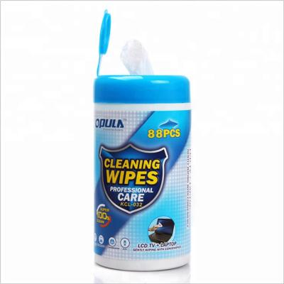 China Cleaning Computer Cleaning Wet Wipes Barrel 88 Pcs Wet Towel for sale