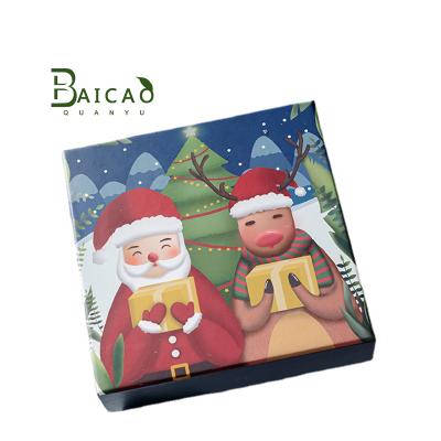 China Santa Claus Christmas Packaging Box Recyclable Christmas Eve Gift Box With Ribbon Paper Box for sale