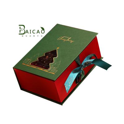 China Factory Wholesale Recyclable Christmas Tree Rectangle Box Small Christmas Chocolate Box for sale