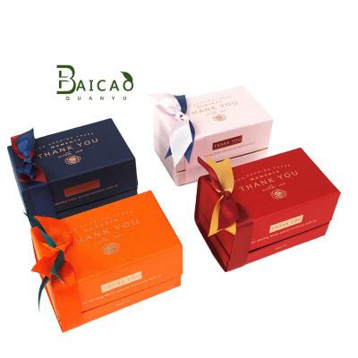 China Recyclable Wedding Gift Boxes Factory Direct Candy Business Orange Paper Boxes for sale