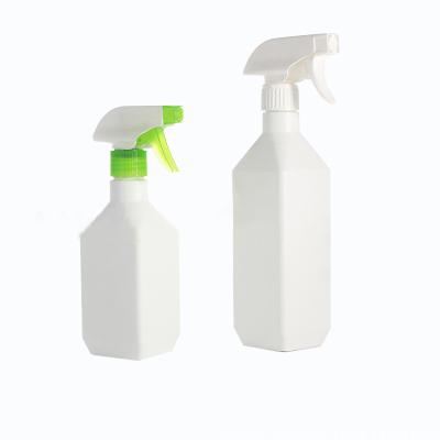 China Universal Square HDPE Disinfectant Spray Bottle Container Sanitizer Household Packing Plastic Alcohol Spray Bottle for sale