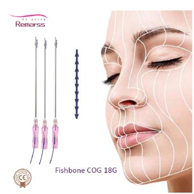 China L blunt tooth L blunt W pdo wire pcl wire fishbone casting cannula 18G 100mm 120mm for breast buttocks arm cheek face for sale