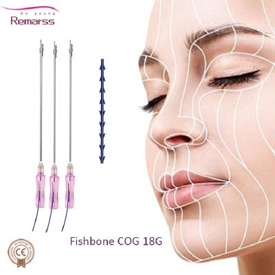 China Breast Buttocks Face Cheek Fast Lifting Compression Press Strongest Tooth Fish Bone Thread pdo blunt cannula 18g 100mm for sale