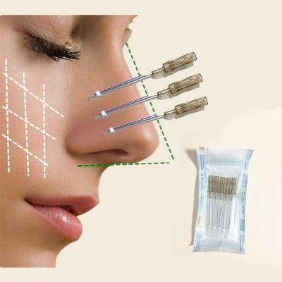 China Cosmetic surgery hospital plastic center nose lift pdo wire absorbable nose L blunt 19g 38mm with CE for sale