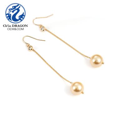 China CLASSIC 14k Gold Filled Dangle Earrings With Cultured Freshwater Pearl Drops for sale