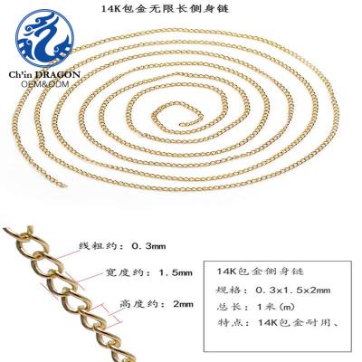 China Customized CLASSIC Gold Filled 14k 1.3mm 1.0mm All Size Chains Necklace Coils for sale