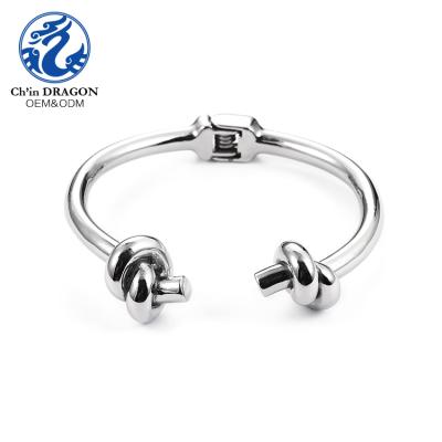 China Stainless Steel Inspire Jewelry 304L Stainless Steel Gold Plated Fashion Twist Knot Bracelet Bangle Stack Bracelet New for sale