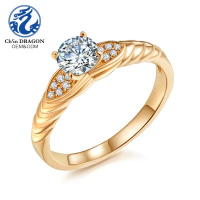 China Elegant Elegant Wedding Ring Sets, 2 Carat Diamond Engagement Rings Rose Gold 2019 14K Gold For Girl for sale