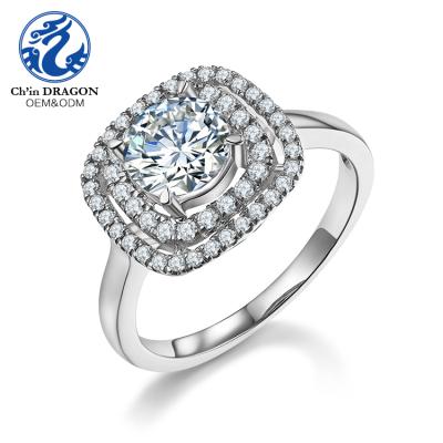 China 2019 Fashion Elegant Moissanite Diamond Eternity Bling Ring Engagement for sale