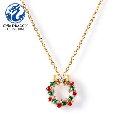 China Hottest Elegant Christmas Gifts 14K Gold Round Chain Gold Plated Pendant for sale