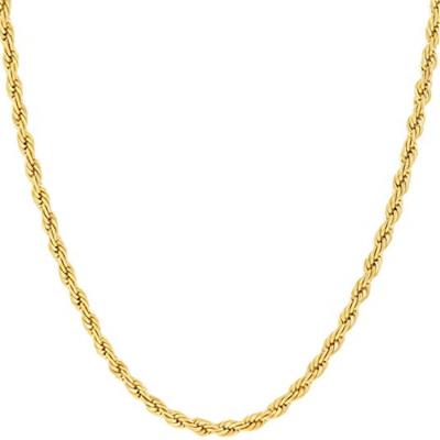 China Elegant Jewelry 14K 18K Cuban Gold Plated Link Chain Chains Necklace For Men, Women Stainless Steel Chain for sale