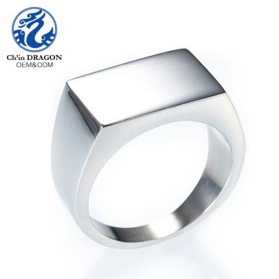 China Stylish Wholesale Custom Titanium Silver 316 Stainless Steel Military Rings for sale