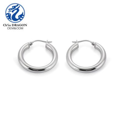 China Casual / Sporty Gold Plated Big Circle Earrings Women Stainless Steel Earrings Jewelry for sale