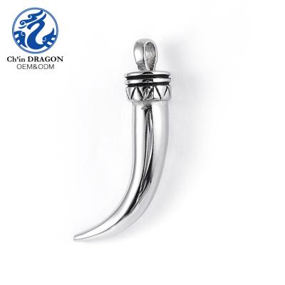 China Elegant Elephant Tooth Charms Stainless Steel Blank Pendant Necklace Jewelry for sale