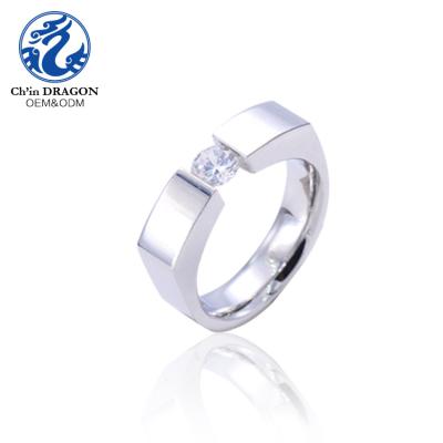 China Elegant Tension Setting 1 Carat Solitaire Diamond Ring+korean Wedding Rings for sale