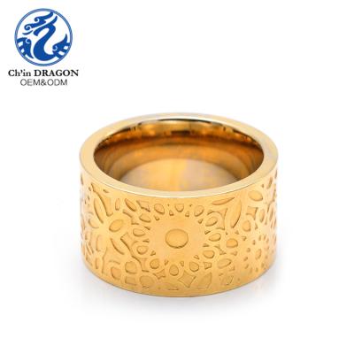 China Good Quality Stylish Stainless Steel Big Man Gold Rings Artificial Gold Rings Plating For Men for sale