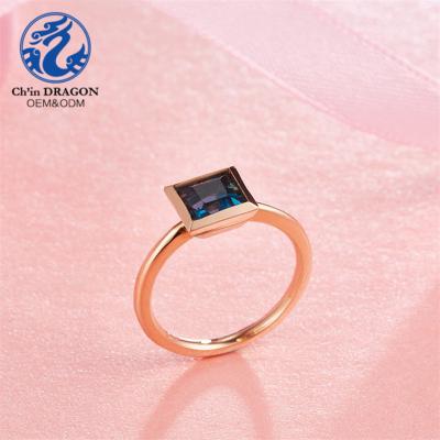 China Elegant Adjustable Green Blue Ring For Women , CZ Rings Thailand for sale