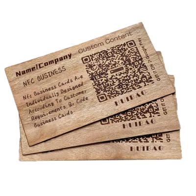 China Customized Programmable Business Card Waterproof/Waterproof Laser CEngraving Business Hotel Key Card Qr Code Bamboo And Wood Nfc Card for sale